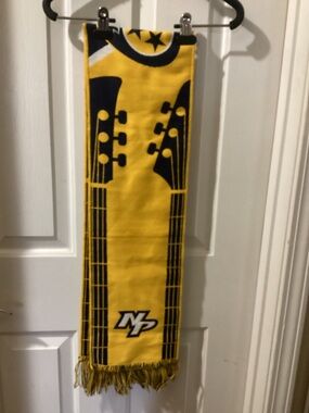 Nashville Predators NHL Scarf Navy Gold Guitar Print Fan Gear Fringe